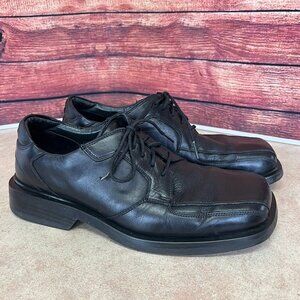 Feet First Black Leather Lace Up Casual Walking Dress Shoes